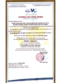 Chứng chỉ công nhận VALAS 256